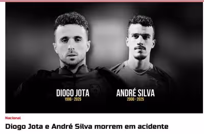 Tragédia para Portugal: morte de Diogo Jota deixa país em choque