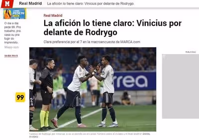 Vini Jr ou Rodrygo? Jornal espanhol escolhe titular ideal do Real Madrid