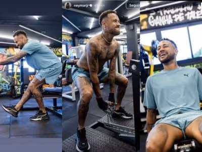 Neymar vai à academia em dia de folga no Santos