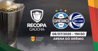 Grêmio e São José decidem a Recopa Gaúcha 2025 em jogo único na Arena