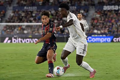 Com brilho de Vini Jr, Real Madrid goleia o Levante no Campeonato Espanhol
