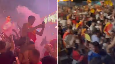 Benidorm goes wild as England and Spain fans come together to celebrate Argentina World Cup final loss