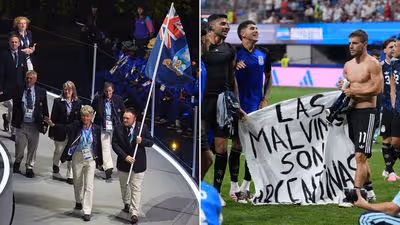 Falkland Islands lawn bowlers left furious by Argentina ‘Malvinas’ banner after World Cup win over England