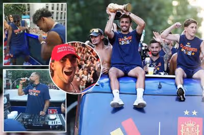 Lamine Yamal dances wildly and Spain hero trolls Donald Trump as TWO MILLION fans line streets for World Cup bus parade