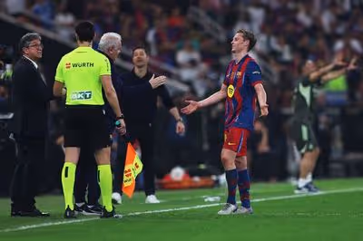 Frenkie de Jong slammed for Kylian Mbappe horror tackle as El Clasico descends into chaos