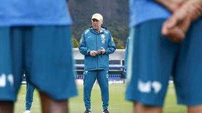 Ancelotti comanda primeiro treino com Seleção completa