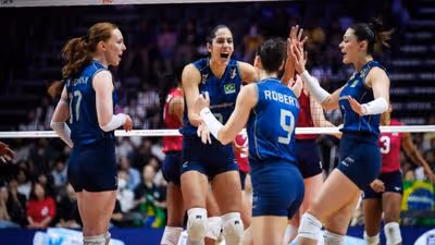 Brasil avança em terceiro na Liga das Nações de Vôlei Feminino