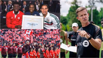 A young Alphonso Davies (left) helped North America land the 2026 World Cup, where he and Jesse Marsch (right) hope to lead Canada to a formative run.