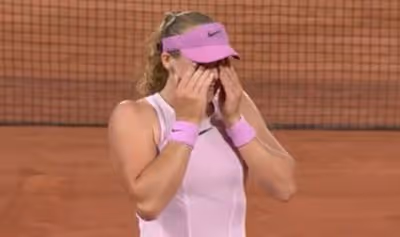 Mirra Andreeva bursts into tears after thrashing Ukrainian to reach French Open final