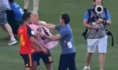 Argentina coach caught 'punching' Spain star twists the narrative as FIFA investigate