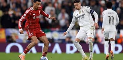 Fede Valverde acabó con una dolencia muscular en Anfield