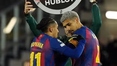 Araujo, triste por Raphinha: