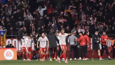El aragonés Alejandro Francés, presente en la victoria del Girona frente al Barça