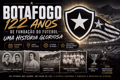Botafogo completa 122 anos de fundação do futebol: uma história gloriosa
